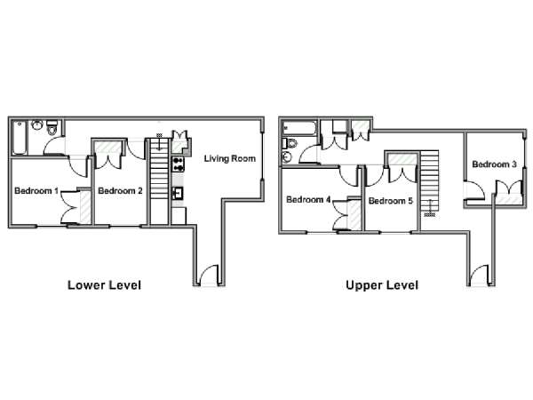 Nueva York 5 Dormitorios - Dúplex piso para compartir - esquema  (NY-19702)