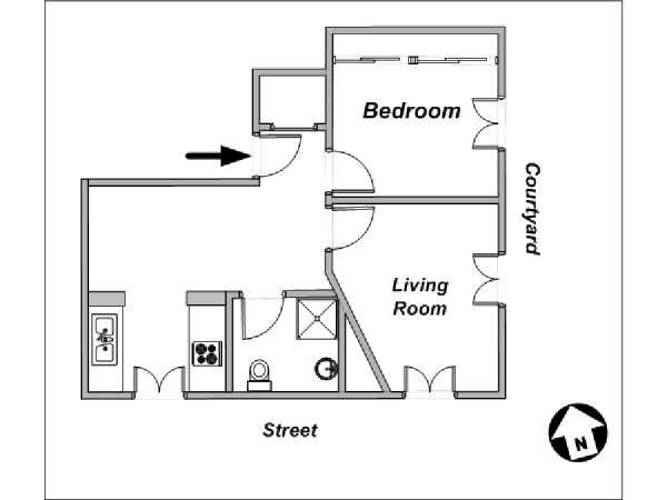 París 1 Dormitorio apartamento - esquema  (PA-3784)