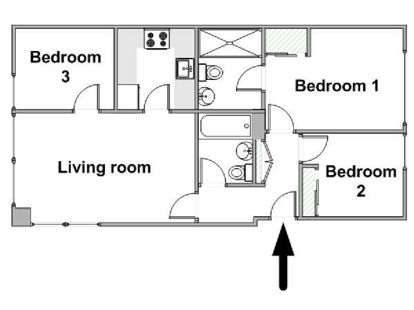 Londres 3 Dormitorios alojamiento - esquema  (LN-551)