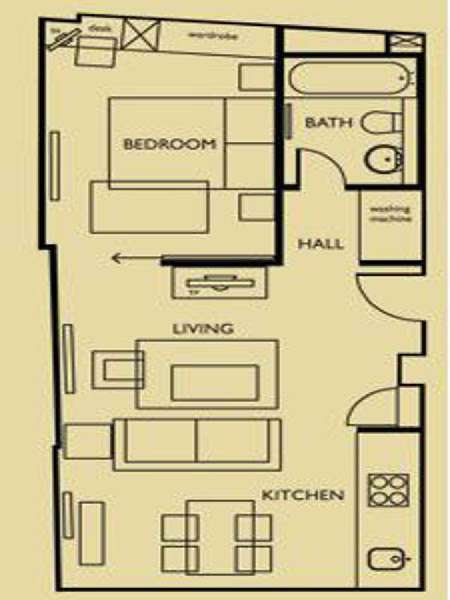 London 2 Zimmer wohnungsvermietung - layout  (LN-657)