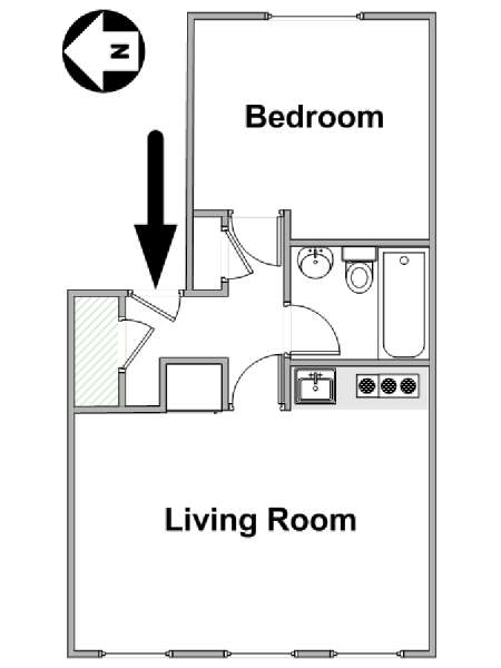 London 1 Bedroom apartment - apartment layout  (LN-1995)