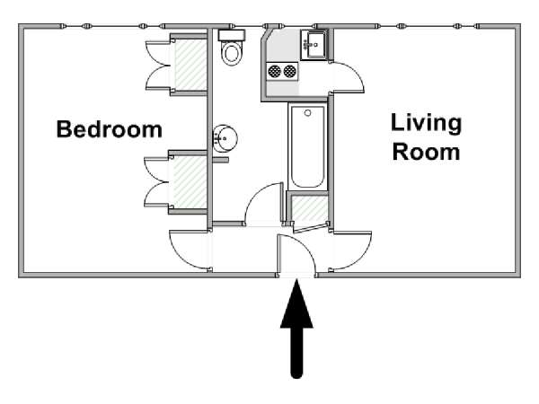 London 2 Zimmer wohnungsvermietung - layout  (LN-2049)