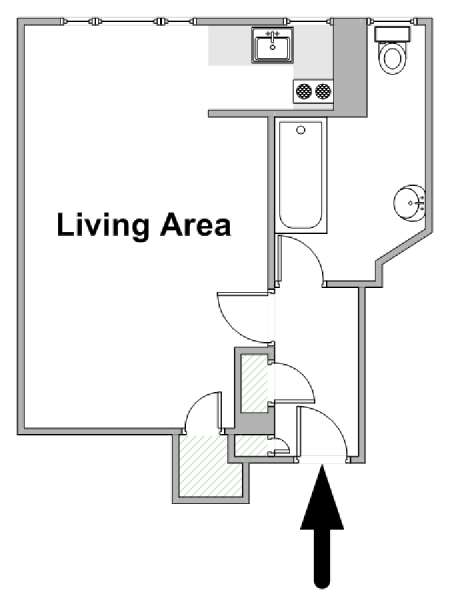 London Studio apartment - apartment layout  (LN-2063)