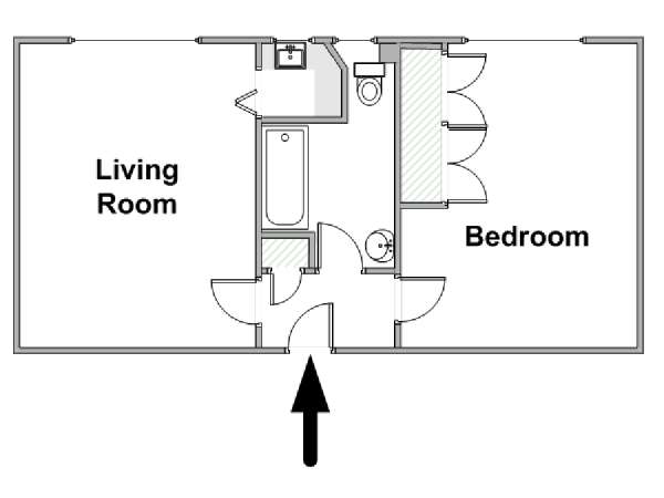 London 2 Zimmer wohnungsvermietung - layout  (LN-2065)