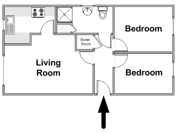 Londra 2 Camere da letto appartamento - piantina approssimativa dell' appartamento  (LN-2071)