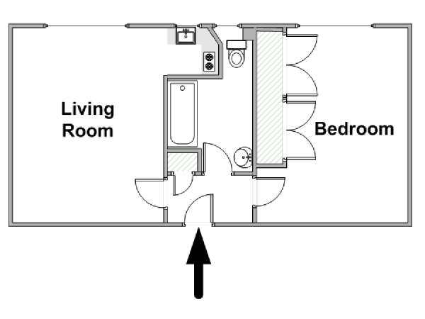 London 2 Zimmer wohnungsvermietung - layout  (LN-2079)