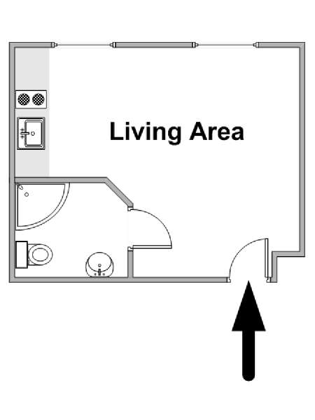 London Studio apartment - apartment layout  (LN-2091)