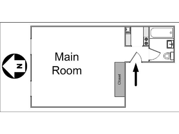 New York Studio apartment - apartment layout  (NY-14125)