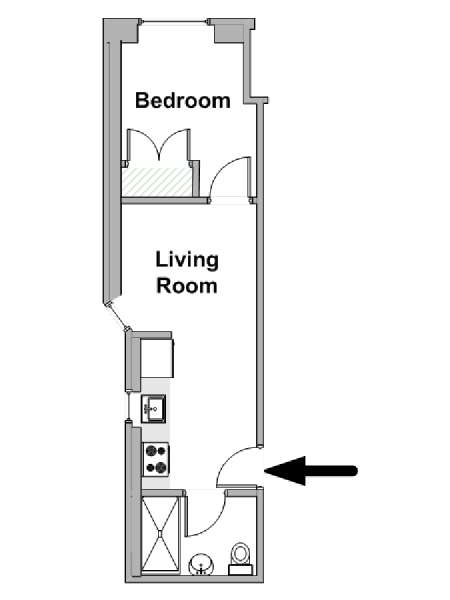 New York 1 Bedroom apartment - apartment layout  (NY-14303)