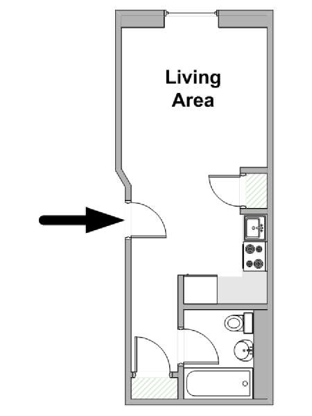 New York Studio apartment - apartment layout  (NY-15048)