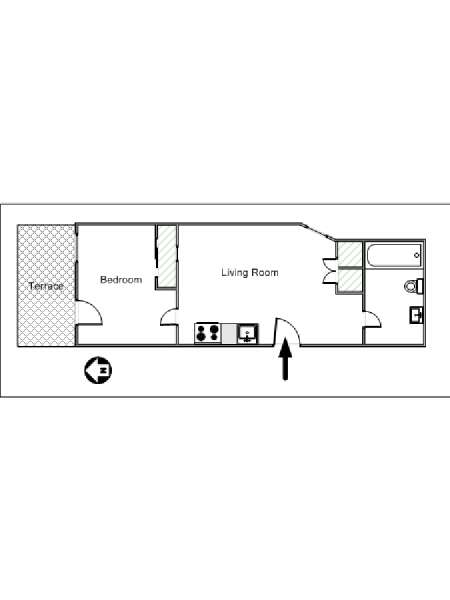 New York 2 Zimmer wohnungsvermietung - layout  (NY-15178)