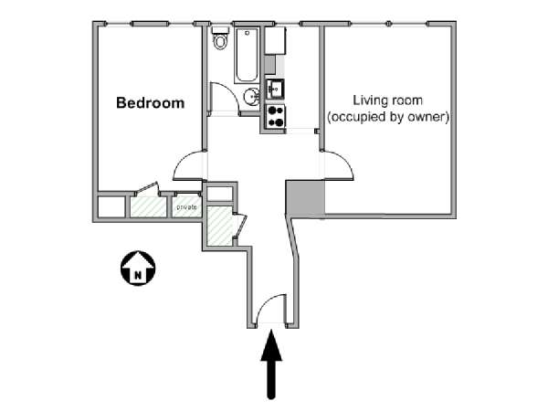 Nueva York 1 Dormitorio piso para compartir - esquema  (NY-16201)