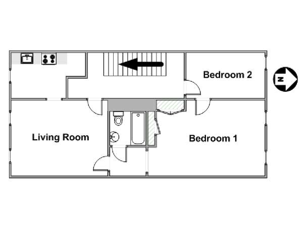 New York 2 Bedroom apartment - apartment layout  (NY-17238)