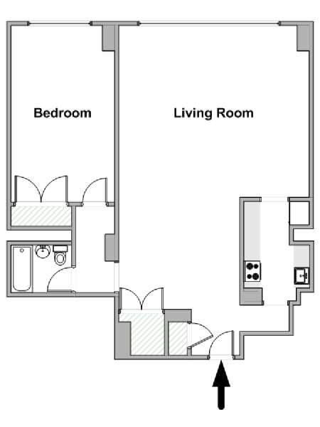 New York T2 logement location appartement - plan schématique  (NY-17709)