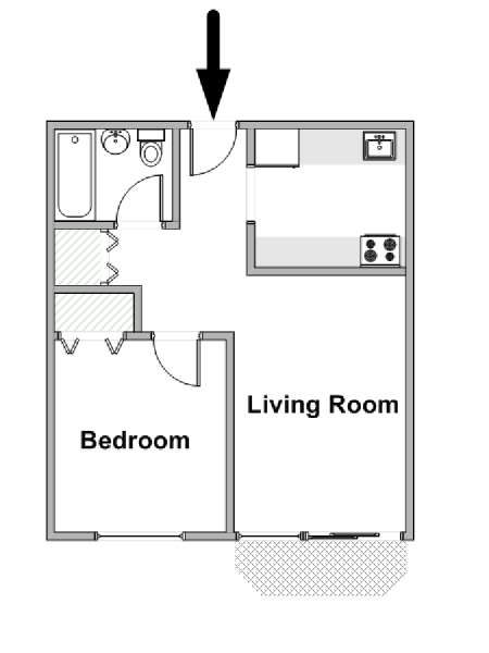 New York T2 logement location appartement - plan schématique  (NY-17752)