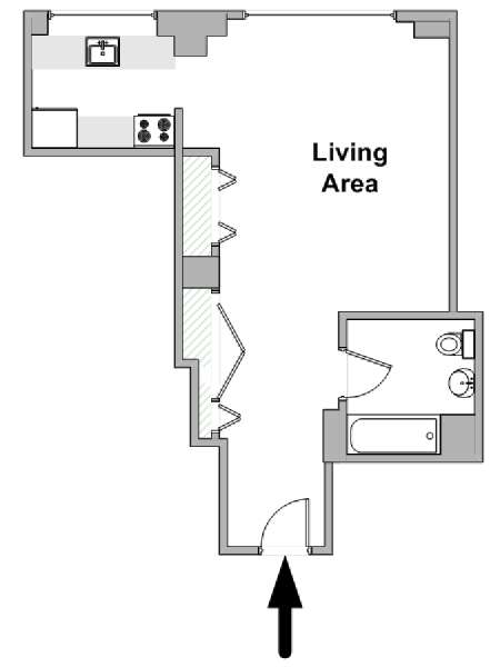 New York Studio apartment - apartment layout  (NY-17930)