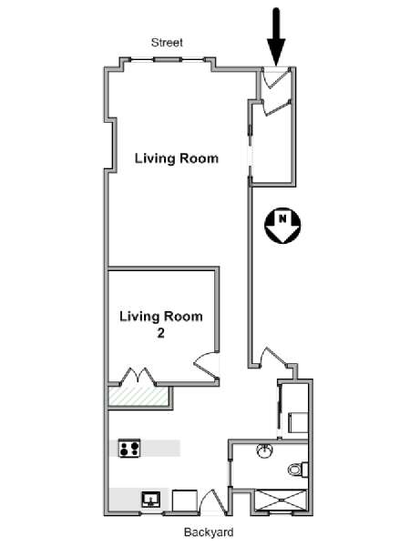 New York Alcove Studio apartment - apartment layout  (NY-18350)