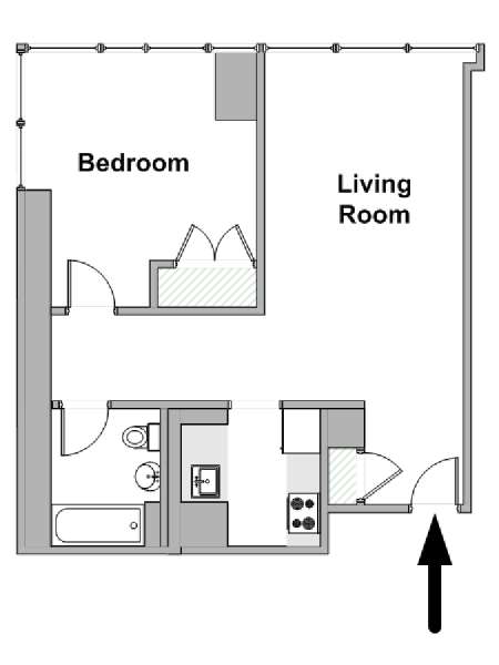 Nueva York 1 Dormitorio apartamento - esquema  (NY-18590)