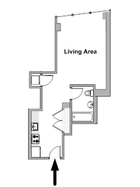 New York Studio apartment - apartment layout  (NY-19125)