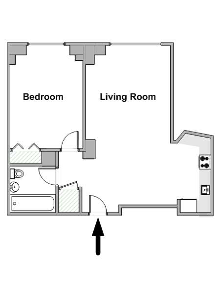 New York T2 logement location appartement - plan schématique  (NY-19337)
