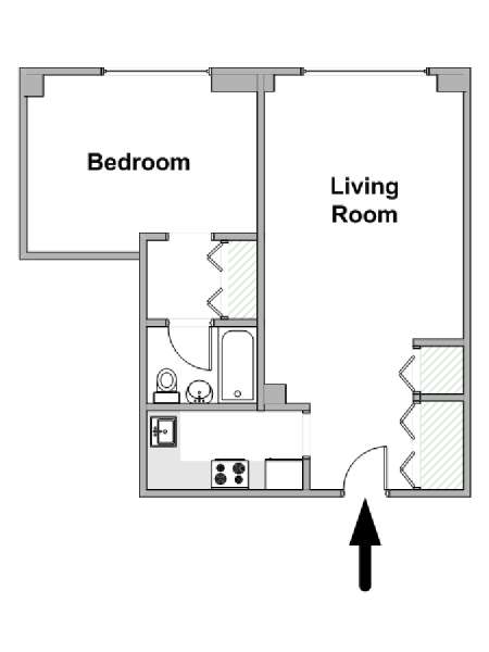 Nueva York 1 Dormitorio apartamento - esquema  (NY-19347)