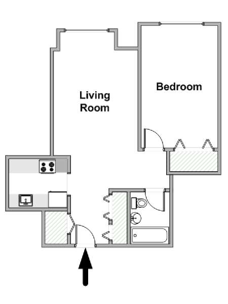 Nueva York 1 Dormitorio apartamento - esquema  (NY-19351)