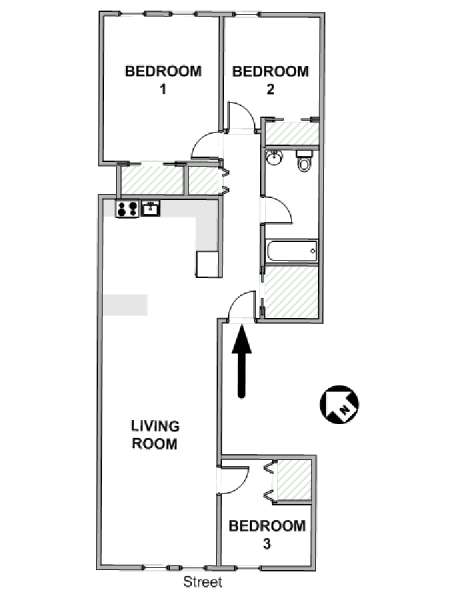 New York 4 Zimmer wohnungsvermietung - layout  (NY-19380)