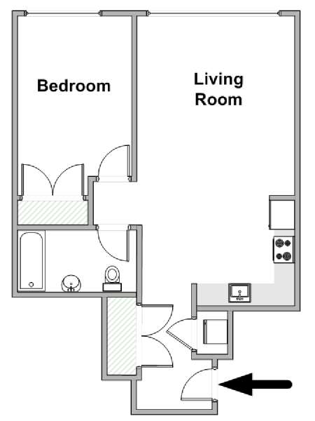 New York 2 Zimmer wohnungsvermietung - layout  (NY-19383)