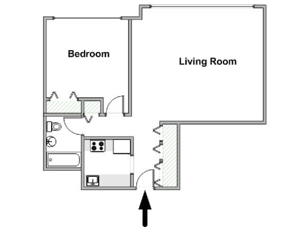 New York 2 Zimmer wohnungsvermietung - layout  (NY-19394)