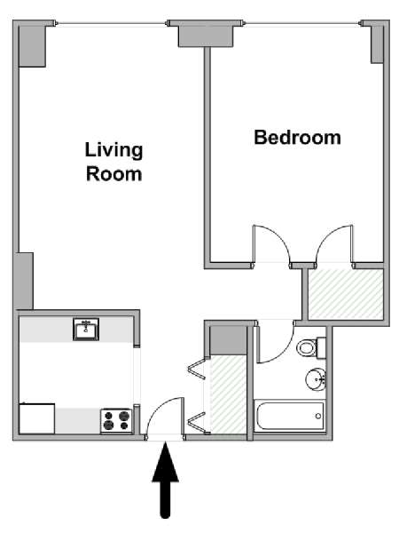 Nueva York 1 Dormitorio apartamento - esquema  (NY-19400)