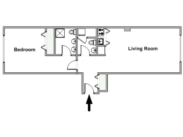 New York 2 Zimmer wohnungsvermietung - layout  (NY-19404)