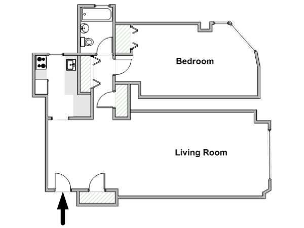 New York 1 Bedroom apartment - apartment layout  (NY-19408)