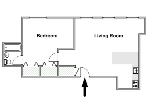 New York T2 logement location appartement - plan schématique  (NY-19418)