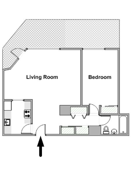 New York 2 Zimmer wohnungsvermietung - layout  (NY-19419)