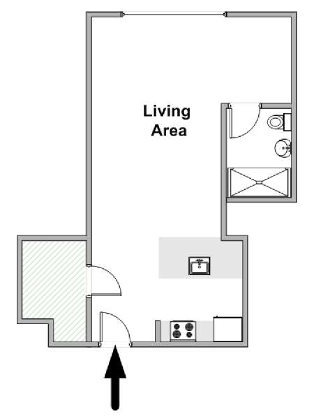 New York Studio apartment - apartment layout  (NY-19420)