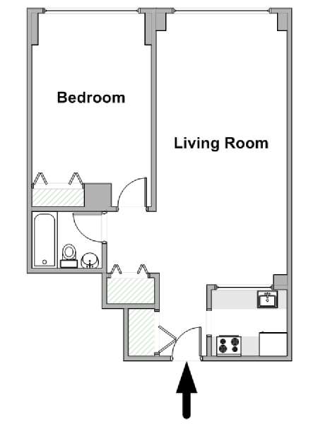 New York T2 logement location appartement - plan schématique  (NY-19429)