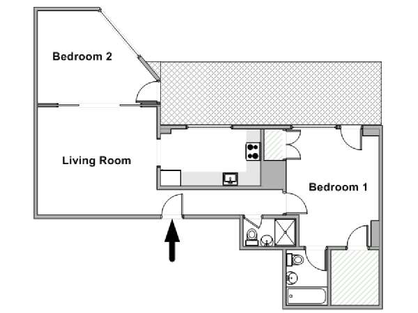 New York 2 Bedroom apartment - apartment layout  (NY-19430)