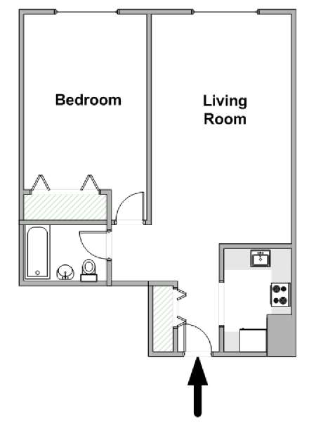 Nueva York 1 Dormitorio apartamento - esquema  (NY-19431)