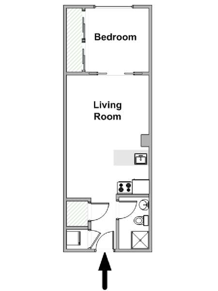 Nueva York 1 Dormitorio apartamento - esquema  (NY-19435)