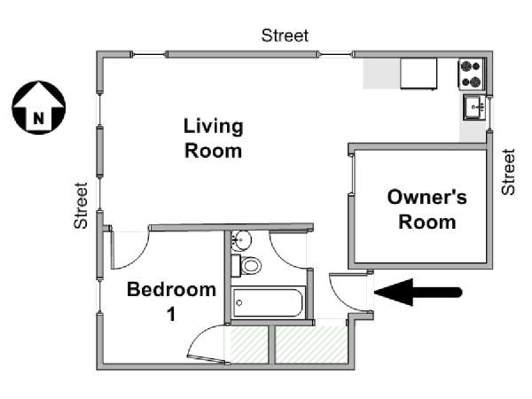 Nueva York 2 Dormitorios piso para compartir - esquema  (NY-19467)