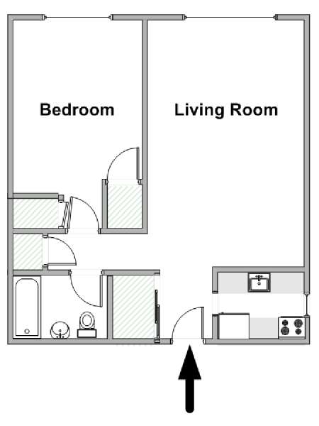 New York 2 Zimmer wohnungsvermietung - layout  (NY-19480)