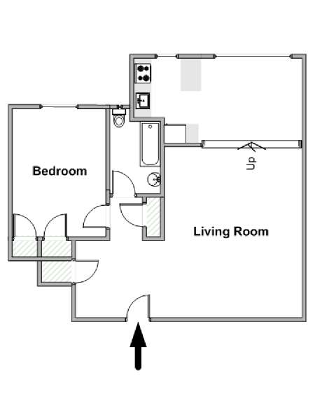 New York 1 Bedroom apartment - apartment layout  (NY-19484)