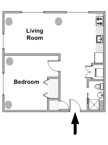 New York T2 logement location appartement - plan schématique  (NY-19523)