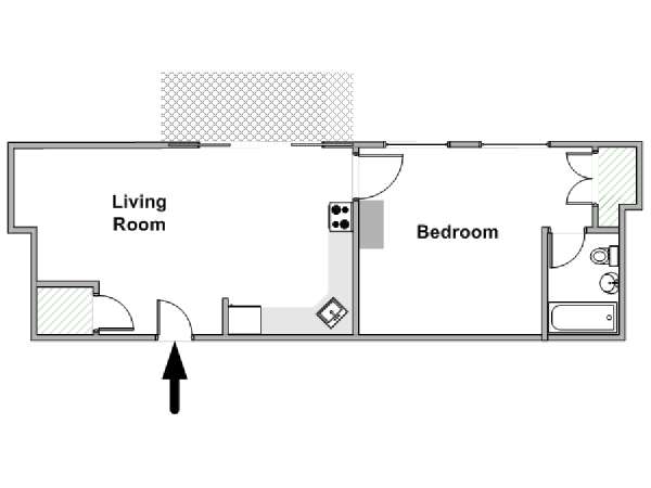 New York 1 Bedroom apartment - apartment layout  (NY-19538)