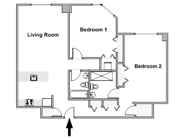 New York T3 logement location appartement - plan schématique  (NY-19543)