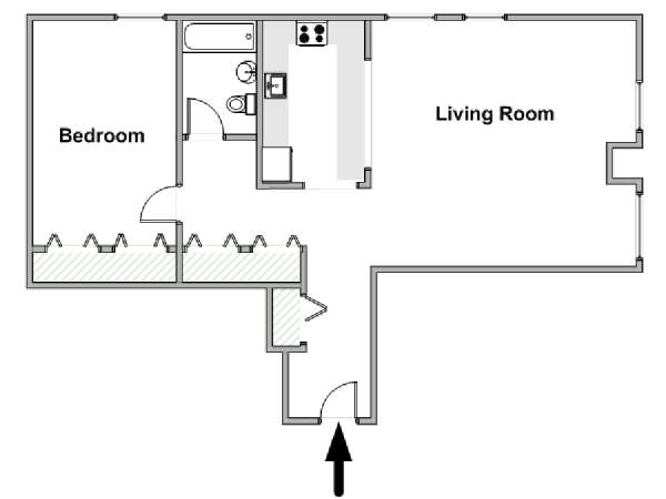 New York 1 Bedroom apartment - apartment layout  (NY-19549)