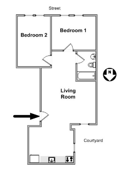 Nueva York 2 Dormitorios apartamento - esquema  (NY-19553)