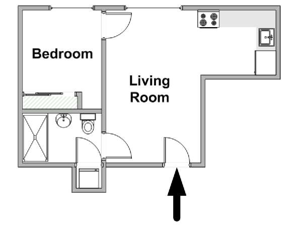 New York 1 Bedroom apartment - apartment layout  (NY-19554)