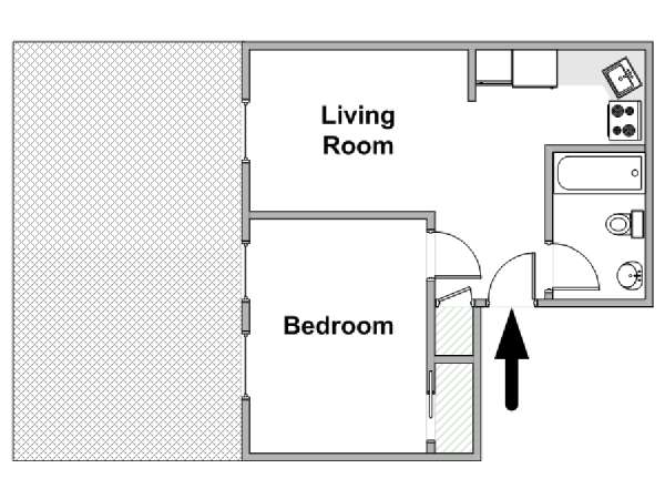 Nueva York 1 Dormitorio apartamento - esquema  (NY-19576)