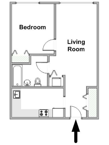 New York 1 Bedroom apartment - apartment layout  (NY-19637)